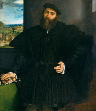 Portrait of the Widower Mercurio Bua by Lorenzo Lotto